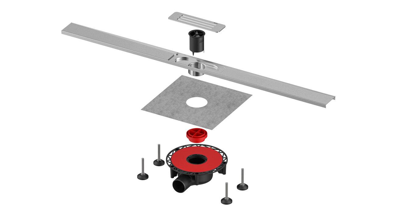 15301100 KANALICA TECE LINEO SET 100cm INOX ČETKANI