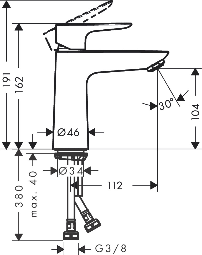 71714140 MIJEŠALICA HANSGROHE TALIS E 110 BRUŠENA BRONCA COOLSTART bez pilete