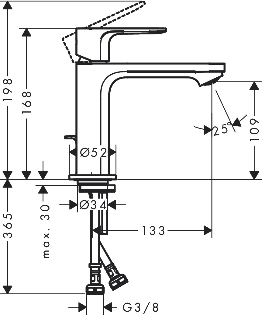 72560000 MIJEŠALICA HANSGROHE REBRIS E UMIVAONIK 110 KROM COOLSTART