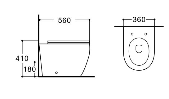 MB ROUND TOP WC WC ŠKOLJKA MB ROUND STOJEĆA+DASKA 63x29x82,5