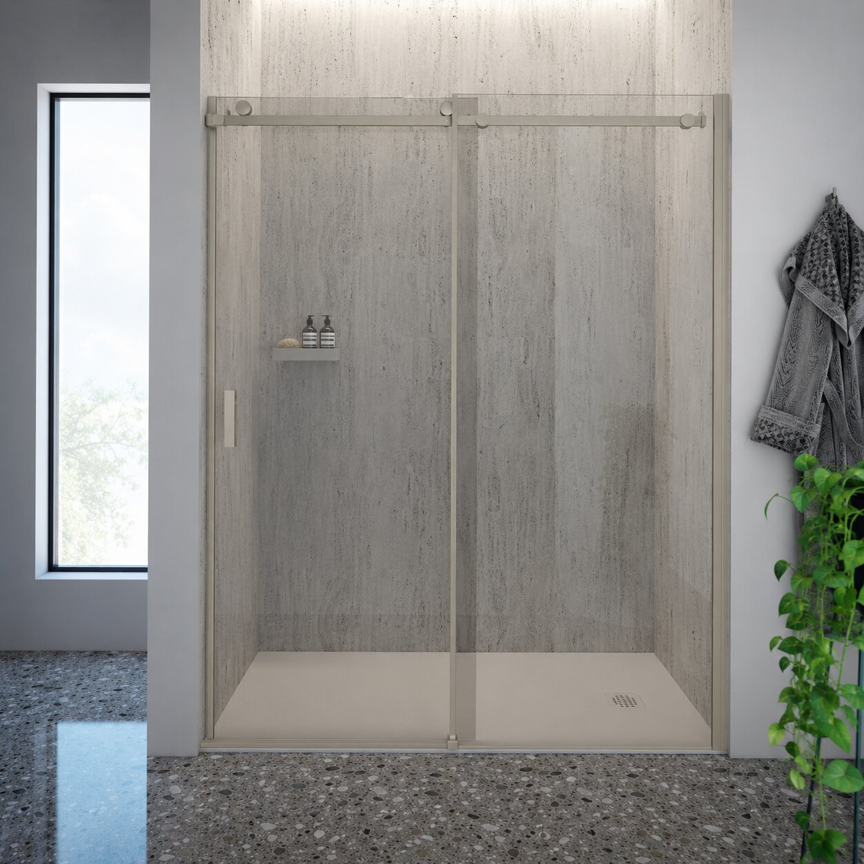 6104843 TUŠ VRATA ARTEGO D 180 D ZA NIŠU, BRUŠENI NIKAL/SIVO
