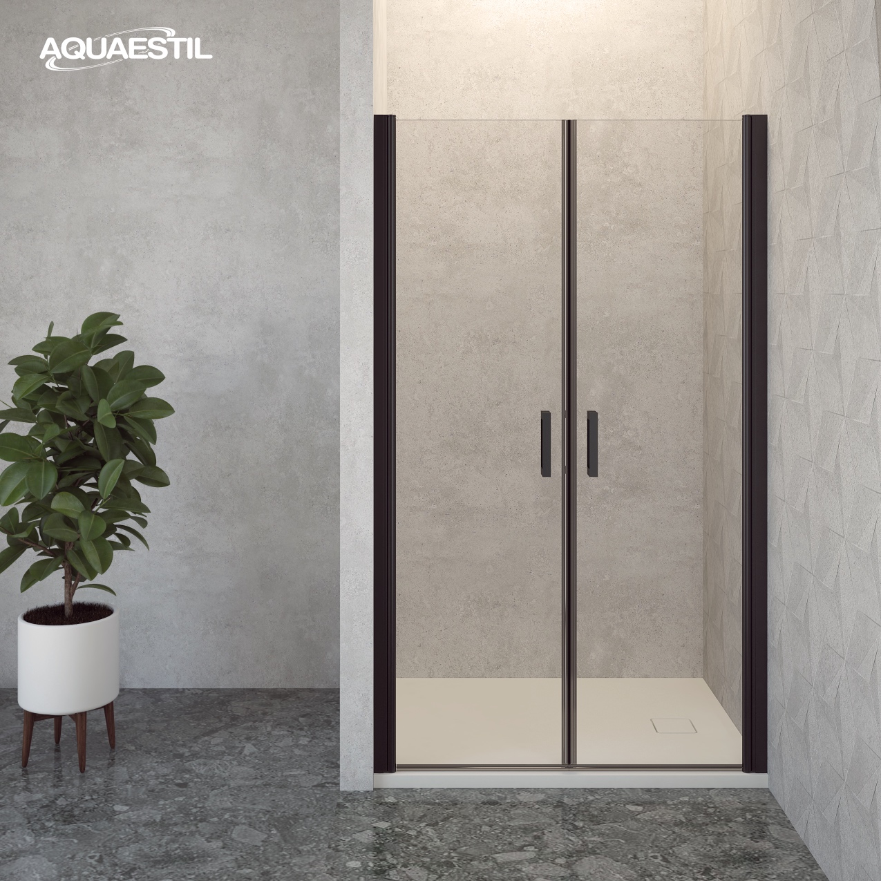 6104747 TUŠ VRATA OASIS 2D ZA NIŠU 90, SILVER/SIVO