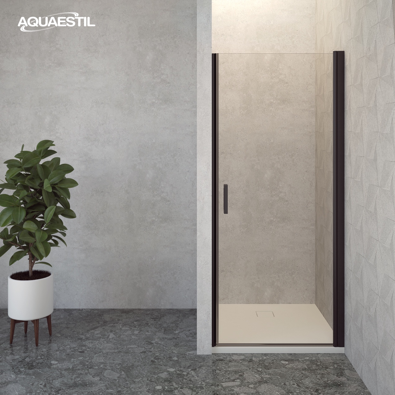 6104391 TUŠ VRATA OASIS D ZA NIŠU 90 L, SILVER/SIVO