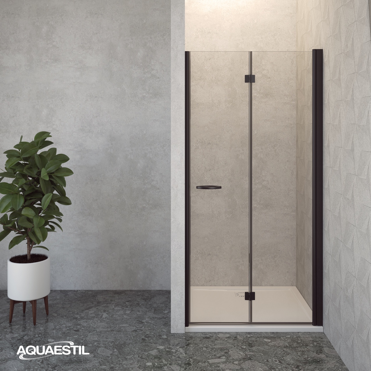 6102566 TUŠ VRATA OASIS D+P ZA NIŠU 90 L,SILVER/RELJEF