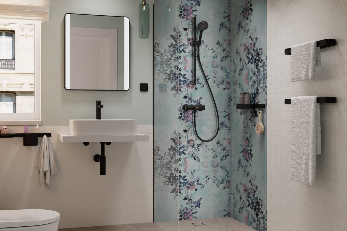 28044670 TUŠ KOMPLET HANSGROHE ACTIVERA SELECT S  65 cm CRNI