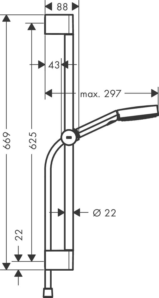 24161000 TUŠ KOMPLET HANSGROHE PULSIFY 105 3J RELAX ECO 65CM
