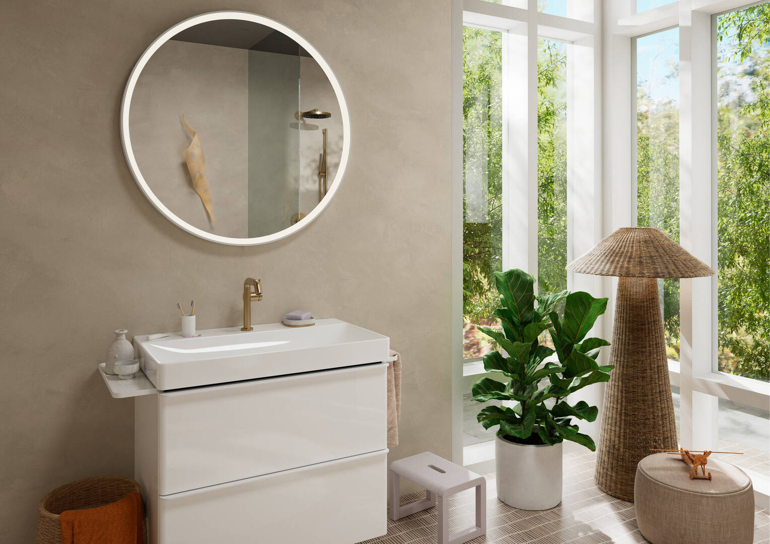 24140140 TUŠ RUŽA HANSGROHE PULSIFY S 260 1S, ROUND, BRUŠENA BRONCA