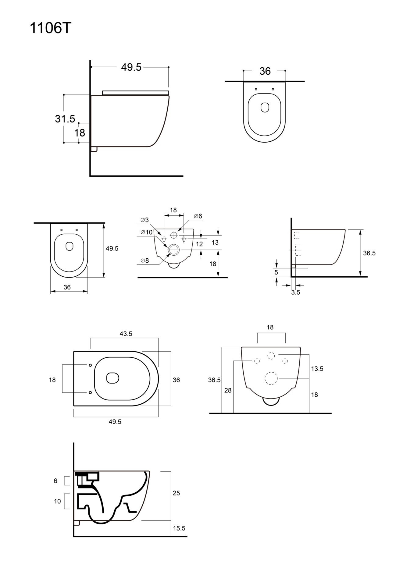 MB ROUND WC WHITE TORNADO WC ŠKOLJKA MB ROUND TORNADO+DASKA 49 CM