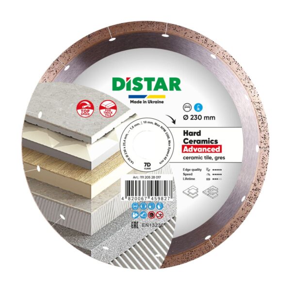 REZNA PLOČA DISTAR HARD CERAMICS ADV.1A1R za rezanje debele keramike 230mmX25,4