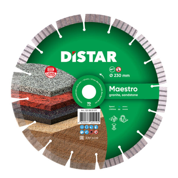 REZNA PLOČA DISTAR MAESTRO 1A1R ZA GRANIT I KAMEN 230*2,6*22,23