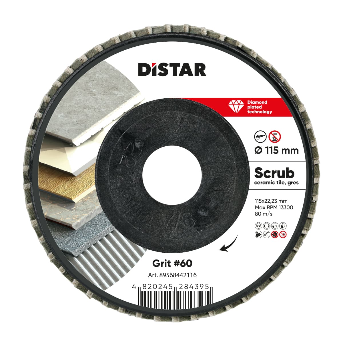 DS6429 DISK ZA POLIRANJE DISTAR SCRUB LAMELARNI #60, 115x22,23
